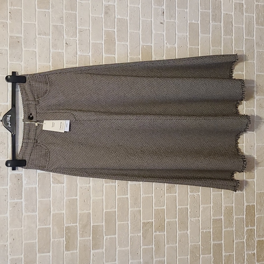 NWT MNG Women's Brown Cotton Blend A-line Maxi Skirt (Sz S)